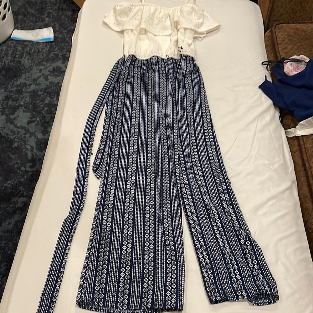 Blue/white romper kids (S 7/8)
